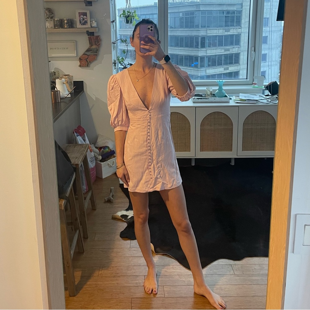 Bardot Talullah Mini Dress Light Pink Size 4 NWT